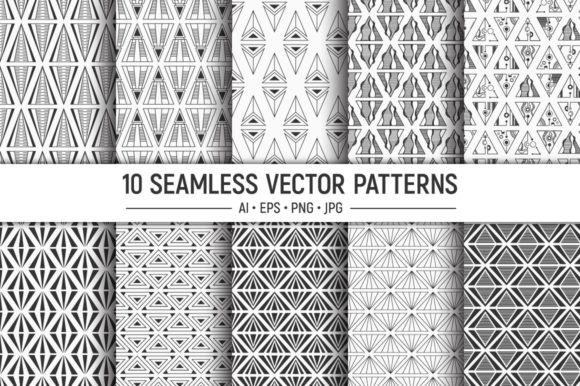 10 Seamless Triangles Vector Patterns for Creative and Practical Use