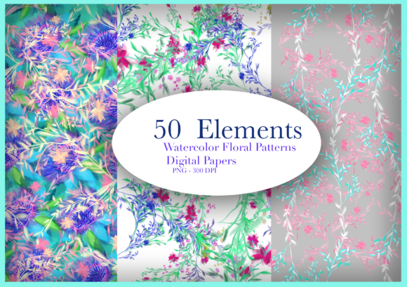 50 Beautiful Bloom Patterns PNG 300 Dpi for Creative and Professional Use