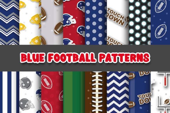 Blue Football Digital Papers Patterns