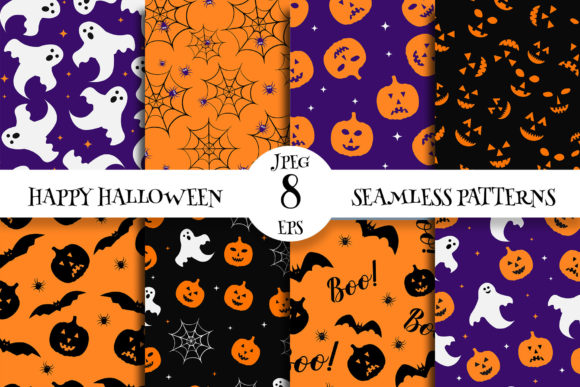 Cute Halloween Seamless Patterns