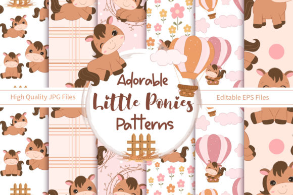 Cute Little Ponies Seamless Patterns Set: A Strategic Resource for Creativity and Business