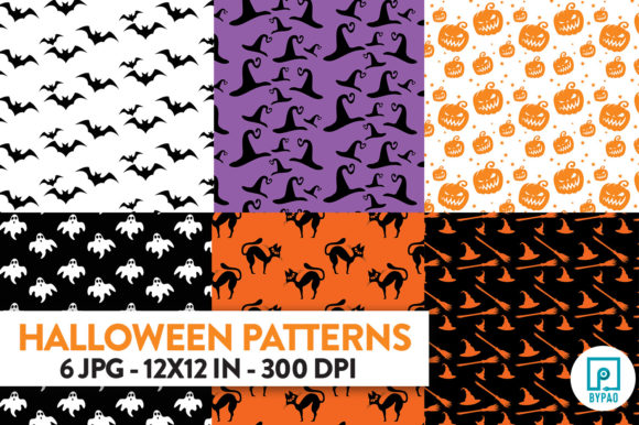 Halloween Patterns for Digital Paper: 6 Different Designs to Elevate Your Projects