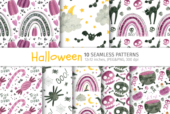 Halloween Violet Seamless Patterns: A Creative Resource for Digital Decorators