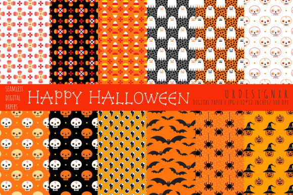 Happy Halloween Seamless Patterns for Creative Workflow Integration