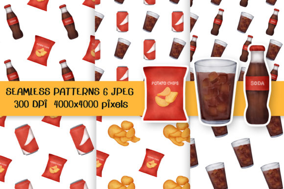 Junk Food Seamless Patterns: A Creative Resource for Digital Designers