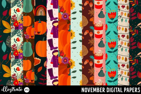 November Digital Paper Fall Patterns: A Versatile Creative Resource