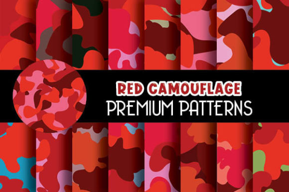 Red Camouflage Digital Papers Patterns: A Creative Resource for Any Project
