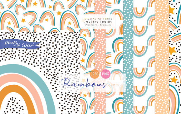 Seamless Rainbow Patterns: A Vibrant Collection for Creative Projects